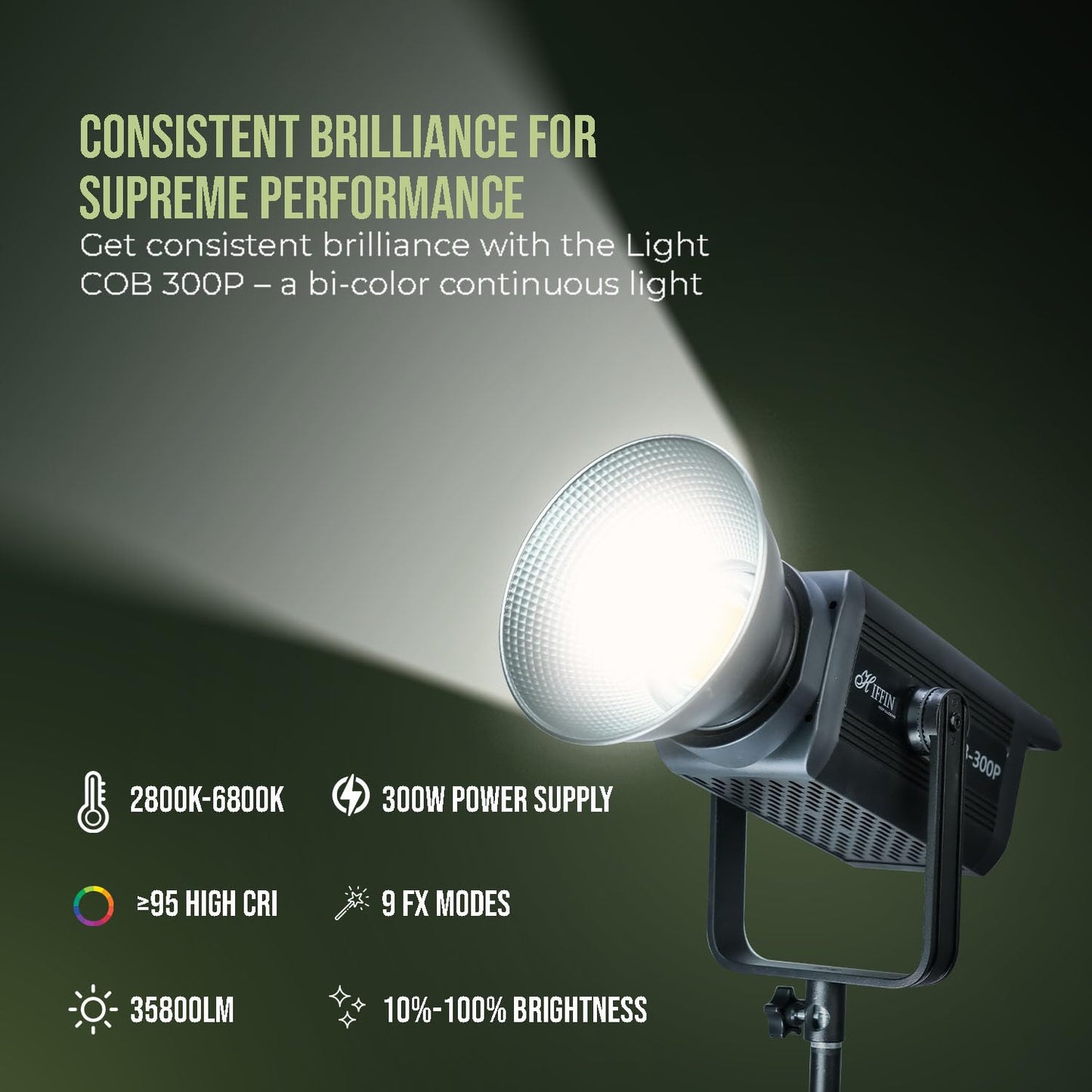 HIFFIN Professional Bi-Color LED Video Light with Remote