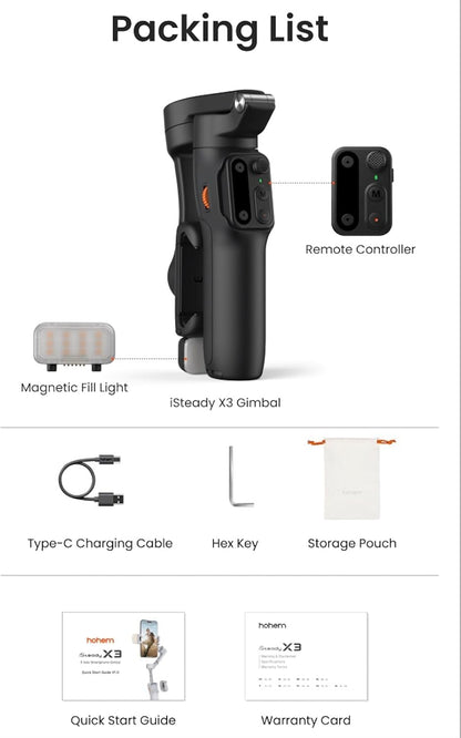 Hohem iSteady X3 AI 3-Axis Smartphone Gimbal – Black