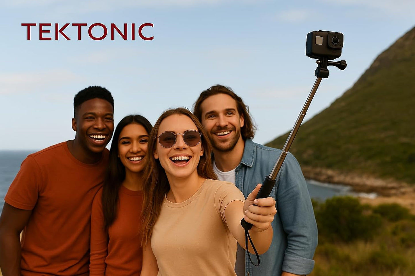 TEKTONIC Foldable Selfie Stick Tripod for Phone & Action Cam