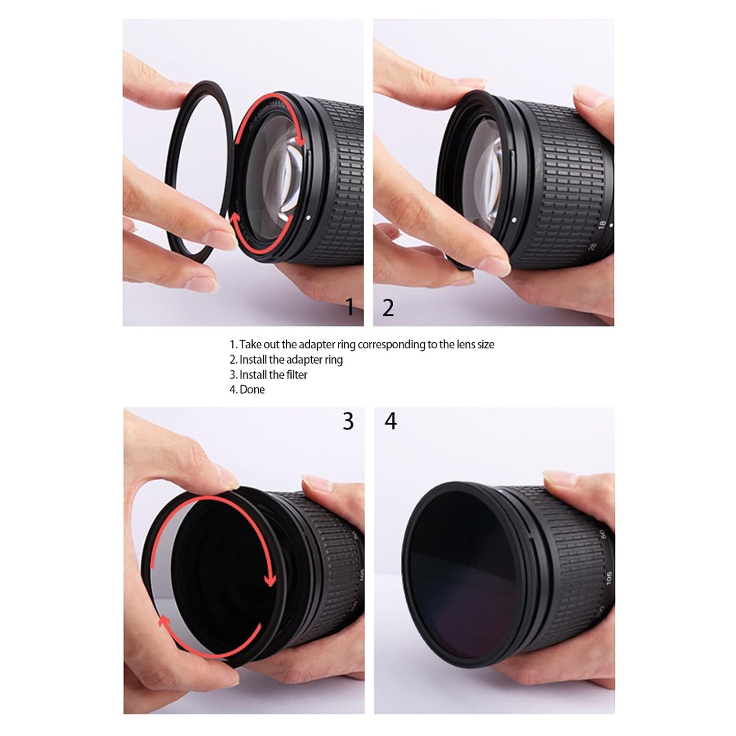 Step Up Ring Filter Adapter for UV ND CPL Filters