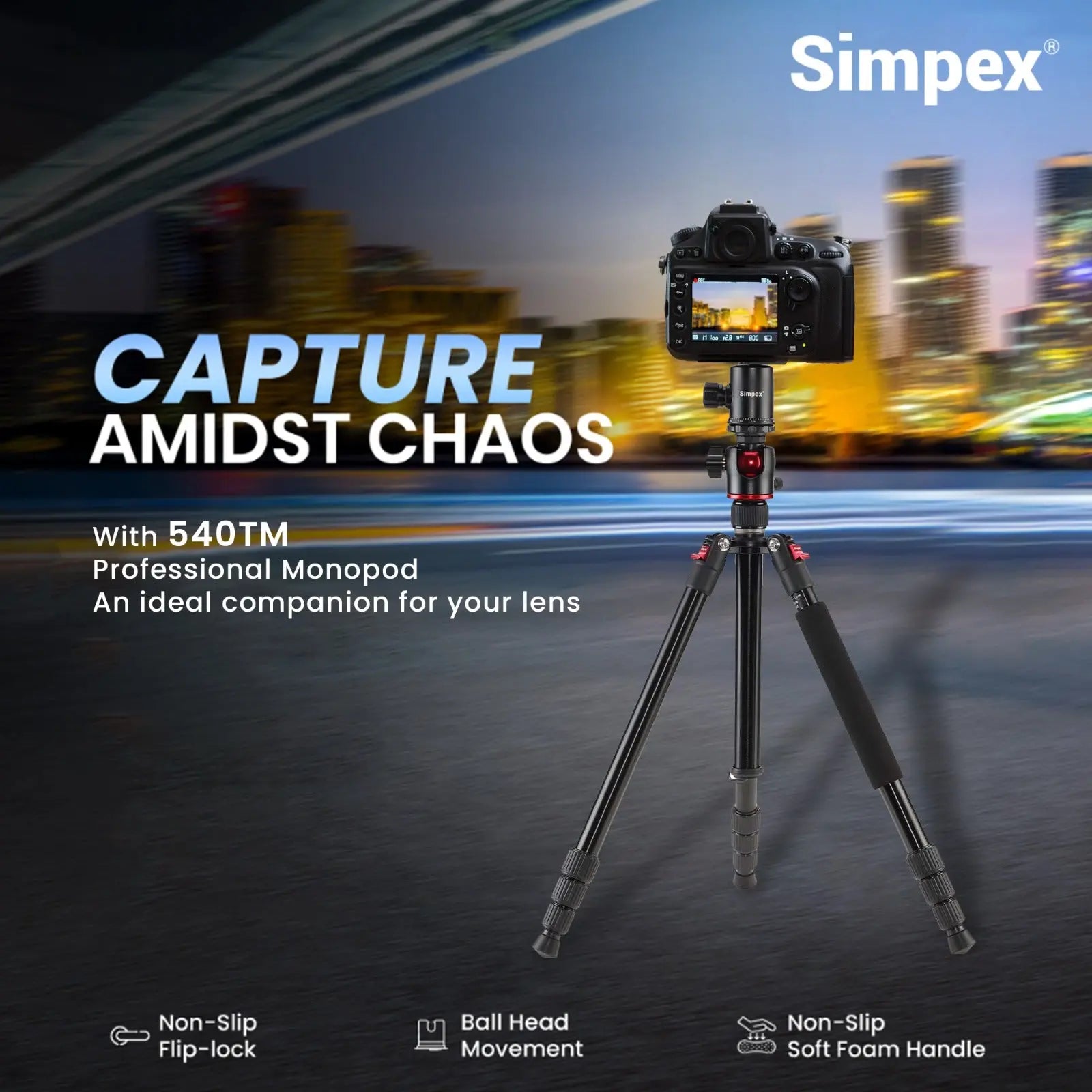 Simpex 540-TM Professional Aluminium Tripod Cum Monopod Simpex