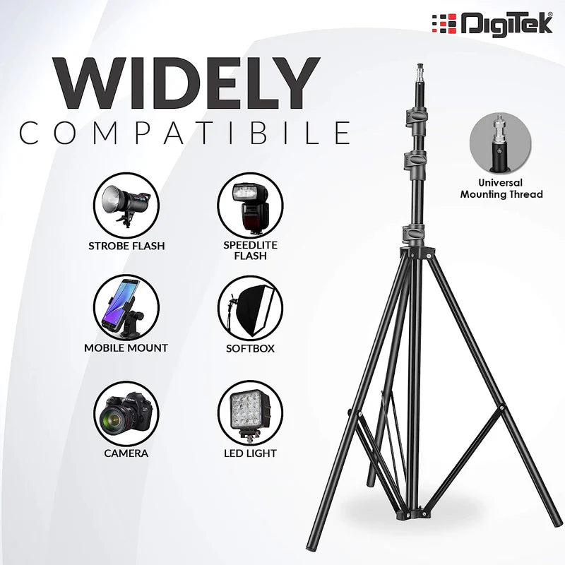 DIGITEK DLS-9FT Aluminum Light Stand for Studio Lighting