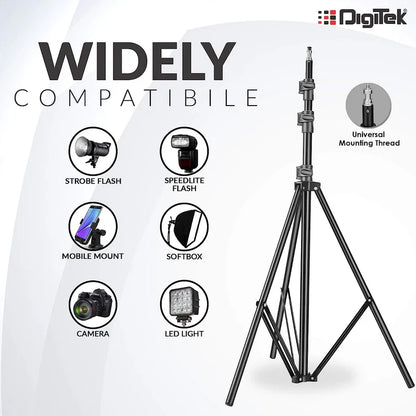 DIGITEK DLS-9FT Aluminum Light Stand for Studio Lighting