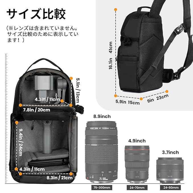 TARION TRS Sling Camera Bag Hard Shell Water-Repellent