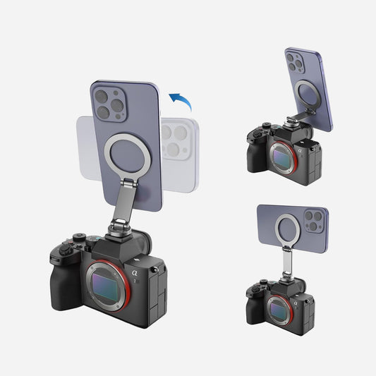 TEKTONIC MF08 Magnetic Folding Cold Shoe Phone Mount Magnetic Tripod Adapter for iPhone