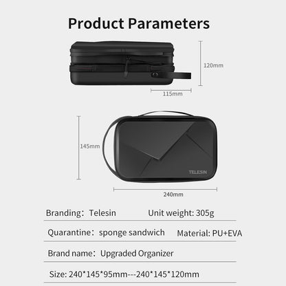 TELESIN Large Hard Carrying Case for GoPro & Action Cameras