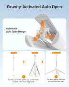 TELESIN 70 Gravity Auto-Open Phone Tripod Stand â€“ Selfie Stick with Bluetooth Remote TELESIN