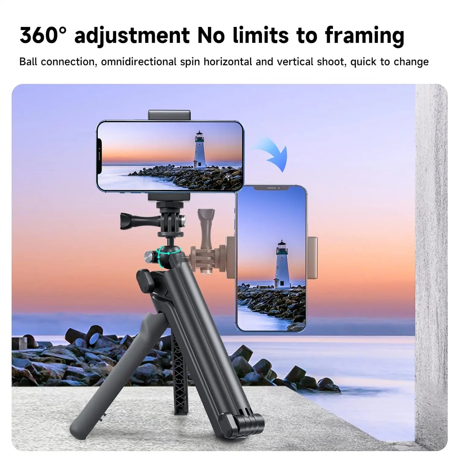 TELESIN Flexible Selfie Tripod Grip for Action Cameras TELESIN