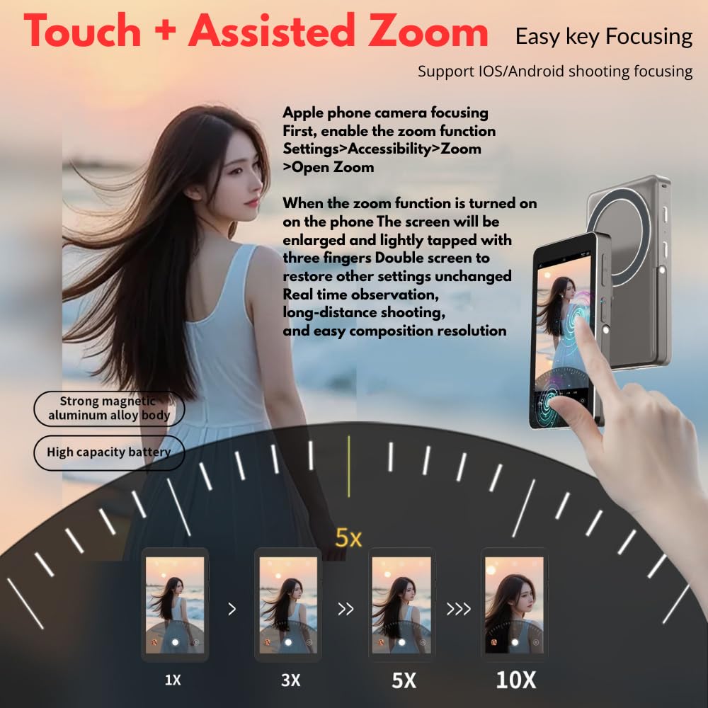 TEKTONIC TSM-40-BL 1080P HD Magnetic Selfie Monitor for Phone