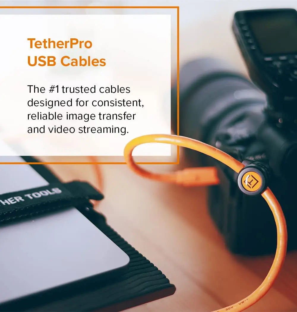 Tether Tools USB 3.0 to USB-C High-Visibility Tethering Cable (Orange) Tether Tools