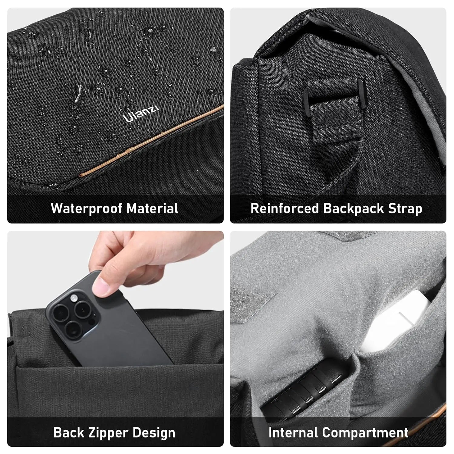 ULANZI Camera Bag Professional DSLR Crossbody Case (Black) Ulanzi