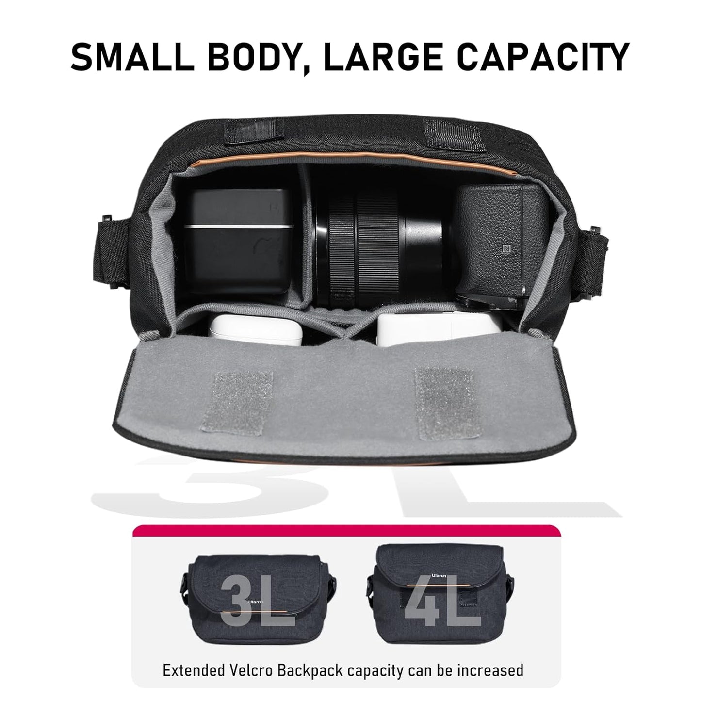 ULANZI Camera Bag Professional DSLR Crossbody Case (Black)