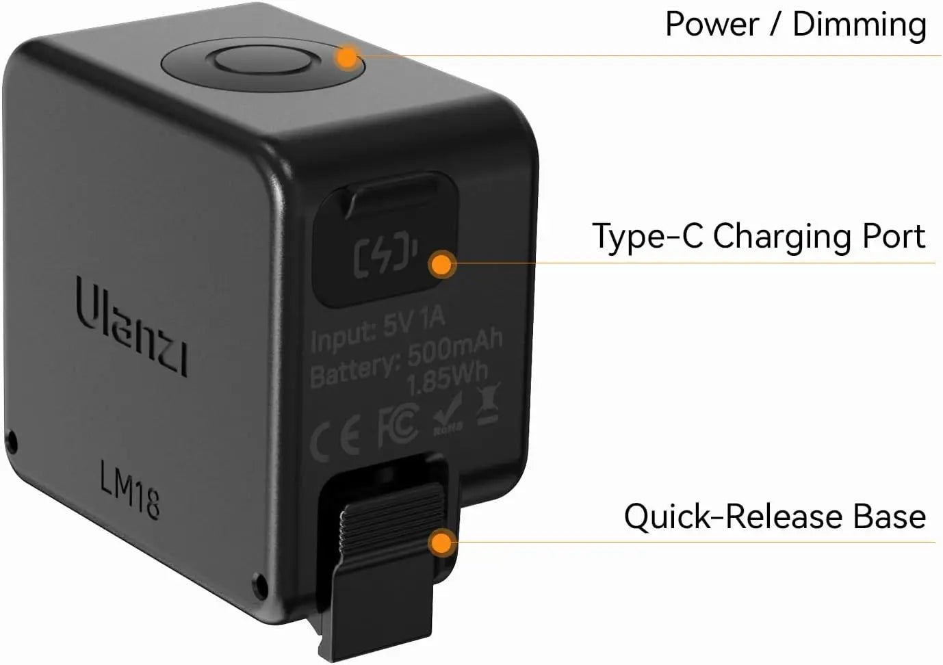 Ulanzi LM18 Mini Magnetic Vlogging Light + PK-06 Pocket 3/4 Expansion Adapter Kit Ulanzi