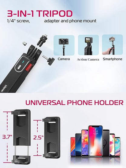 ULANZI MA09 Phone Tripod Extendable Selfie Stick with Remote