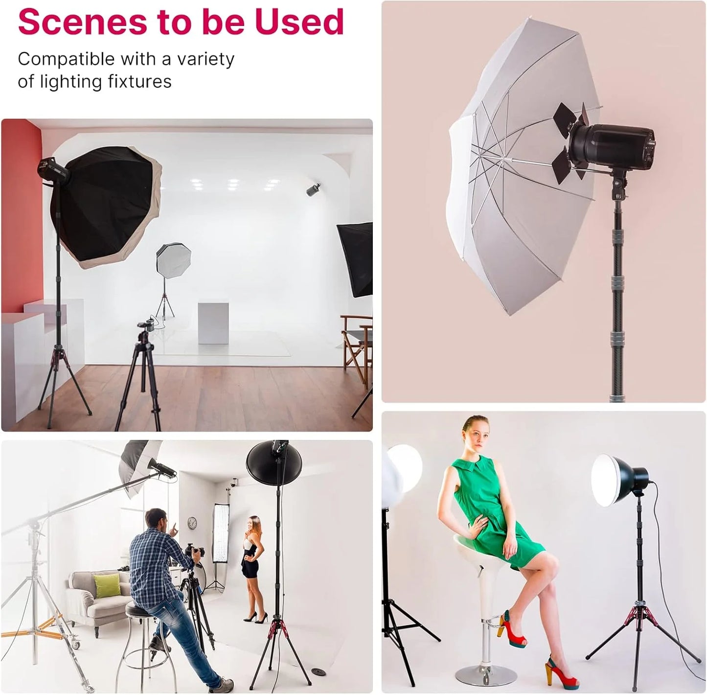 ULANZI MT-49 Carbon Fiber Light Stand 194cm Adjustable Tripod