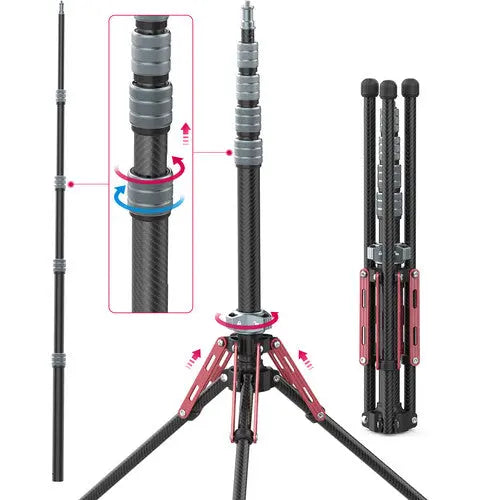 ULANZI MT-49 Carbon Fiber Light Stand 194cm Adjustable Tripod Ulanzi