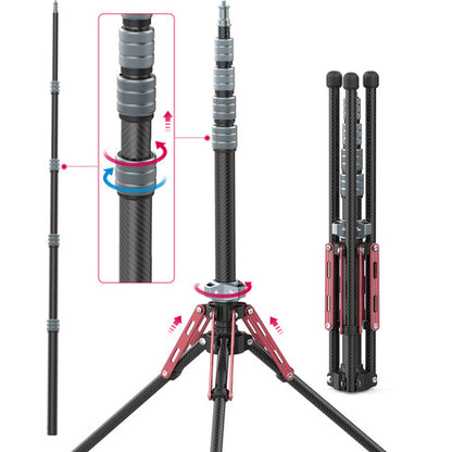 ULANZI MT-49 Carbon Fiber Light Stand 194cm Adjustable Tripod