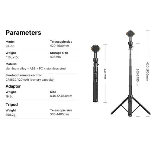 ULANZI SK-05 Magnetic Phone Tripod 63" Selfie Stand Ulanzi