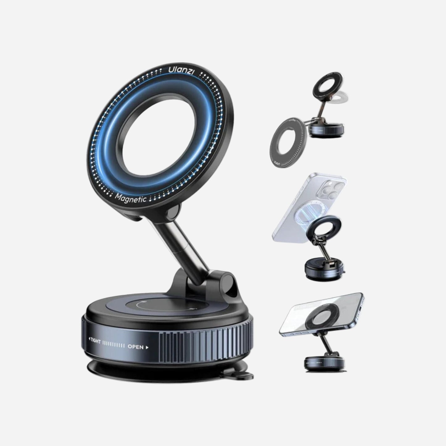 ULANZI SK-25 MagSafe Car Phone Holder Magnetic Suction Mount (Black)