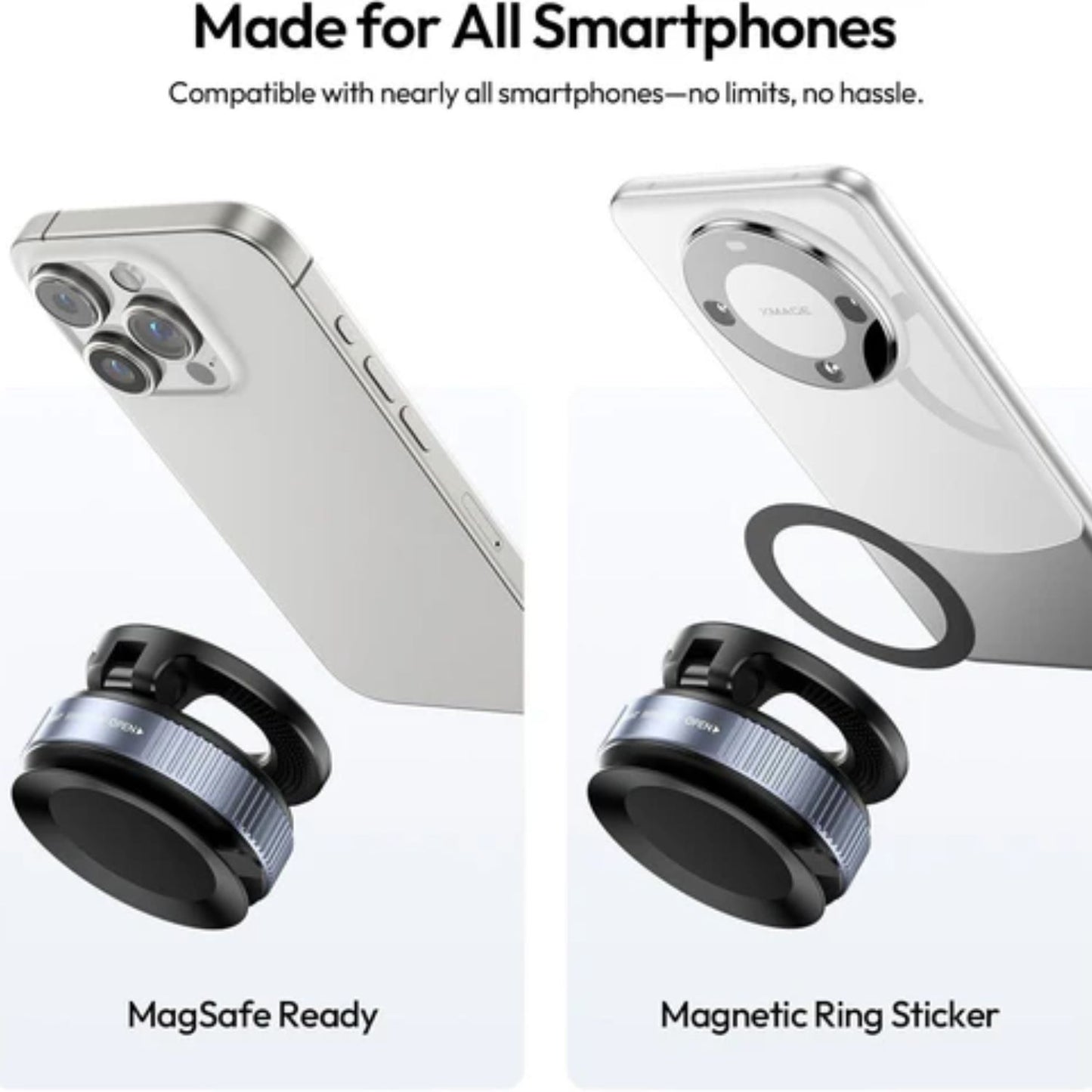 ULANZI SK-25 MagSafe Car Phone Holder Magnetic Suction Mount (Black)