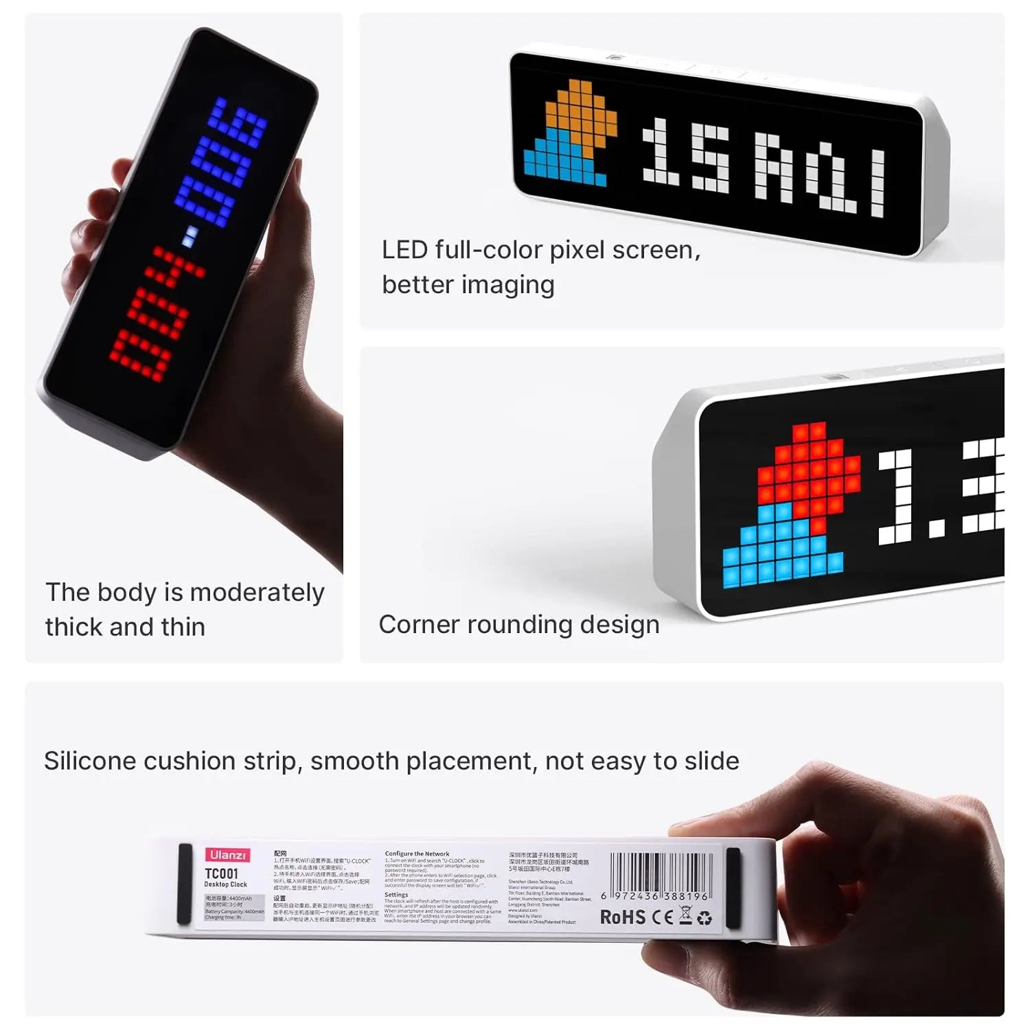Ulanzi TC001 Smart Pixel Clock Social Media Counter Display Ulanzi