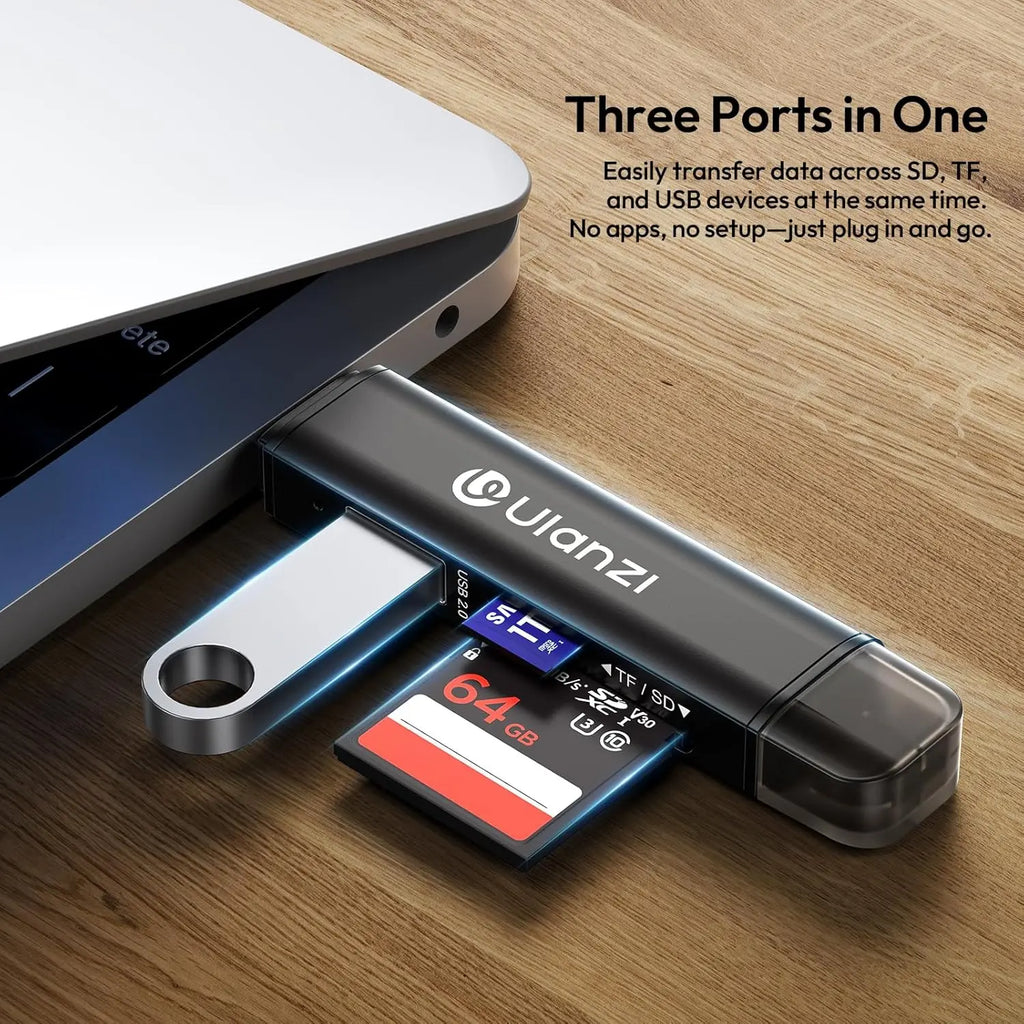 ULANZI CRI1 3-in-1 USB 3.1 Card Reader SD/TF, Dual USB-C/A, 170MB/s Ulanzi