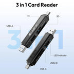 ULANZI CRI1 3-in-1 USB 3.1 Card Reader SD/TF, Dual USB-C/A, 170MB/s Ulanzi