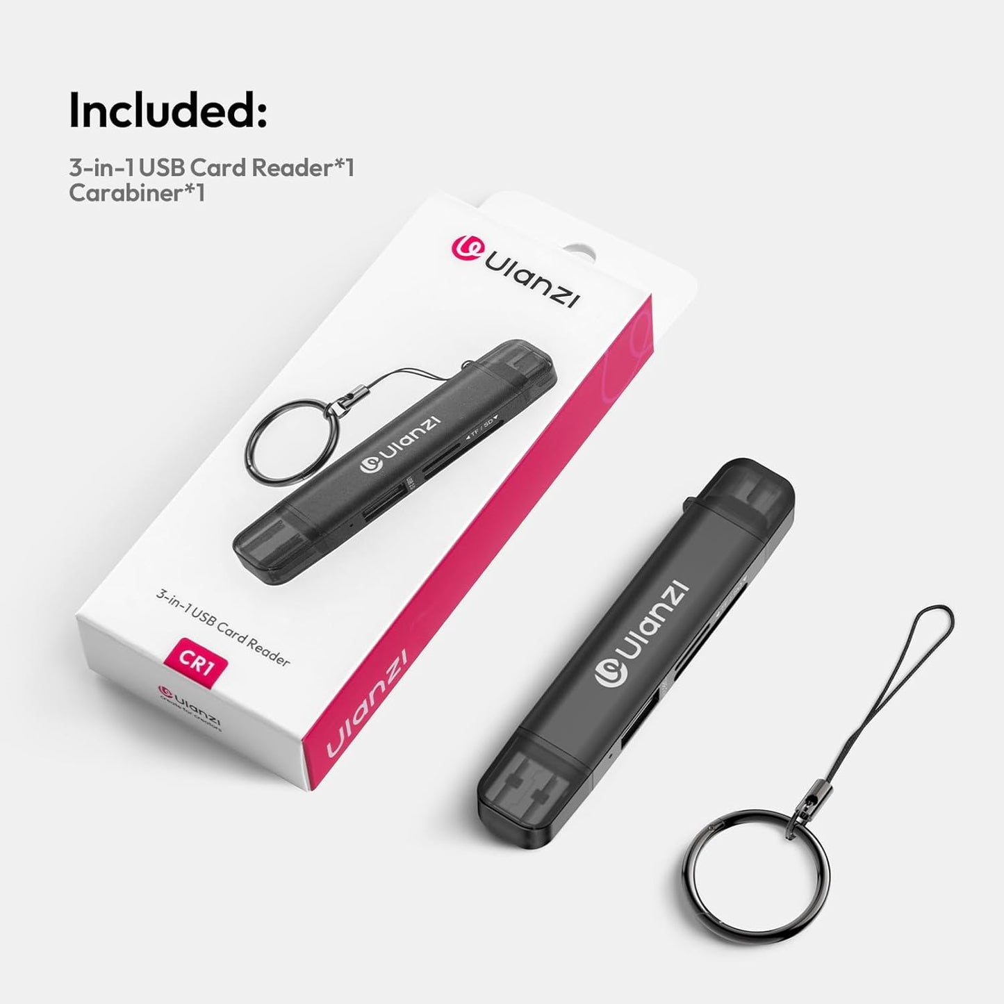ULANZI CRI1 3-in-1 USB 3.1 Card Reader SD/TF, Dual USB-C/A, 170MB/s