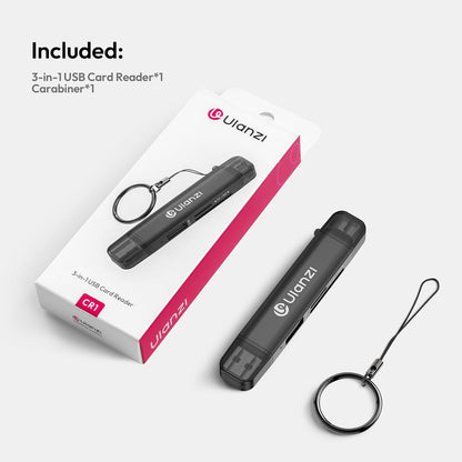 ULANZI CRI1 3-in-1 USB 3.1 Card Reader SD/TF, Dual USB-C/A, 170MB/s