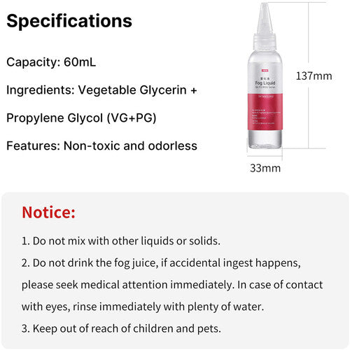 ULANZI Fog Machine Fluid 60ml x2 Refill for FM01 & Portable Smoke Machines