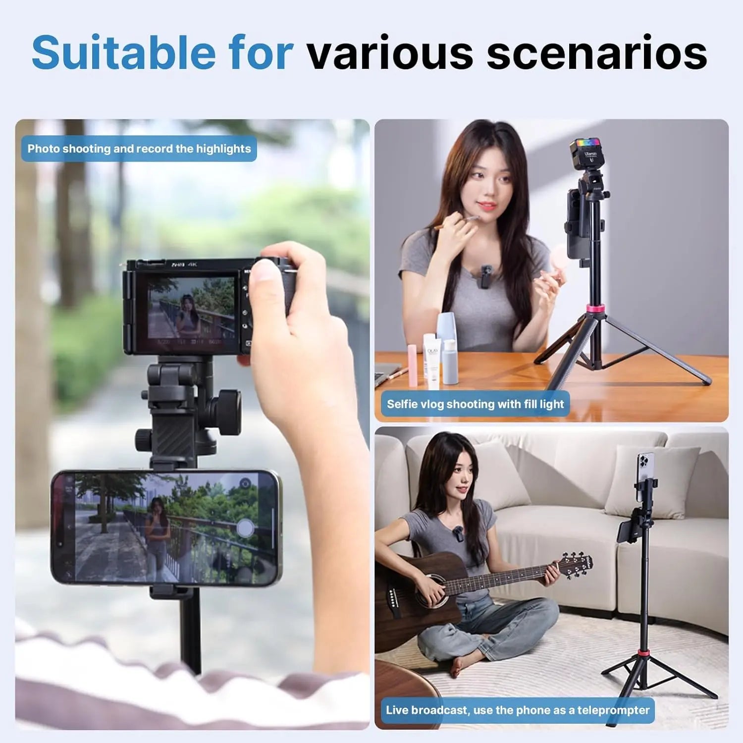 ULANZI MT-78 Extendable Phone Tripod 72.8 inch Ulanzi