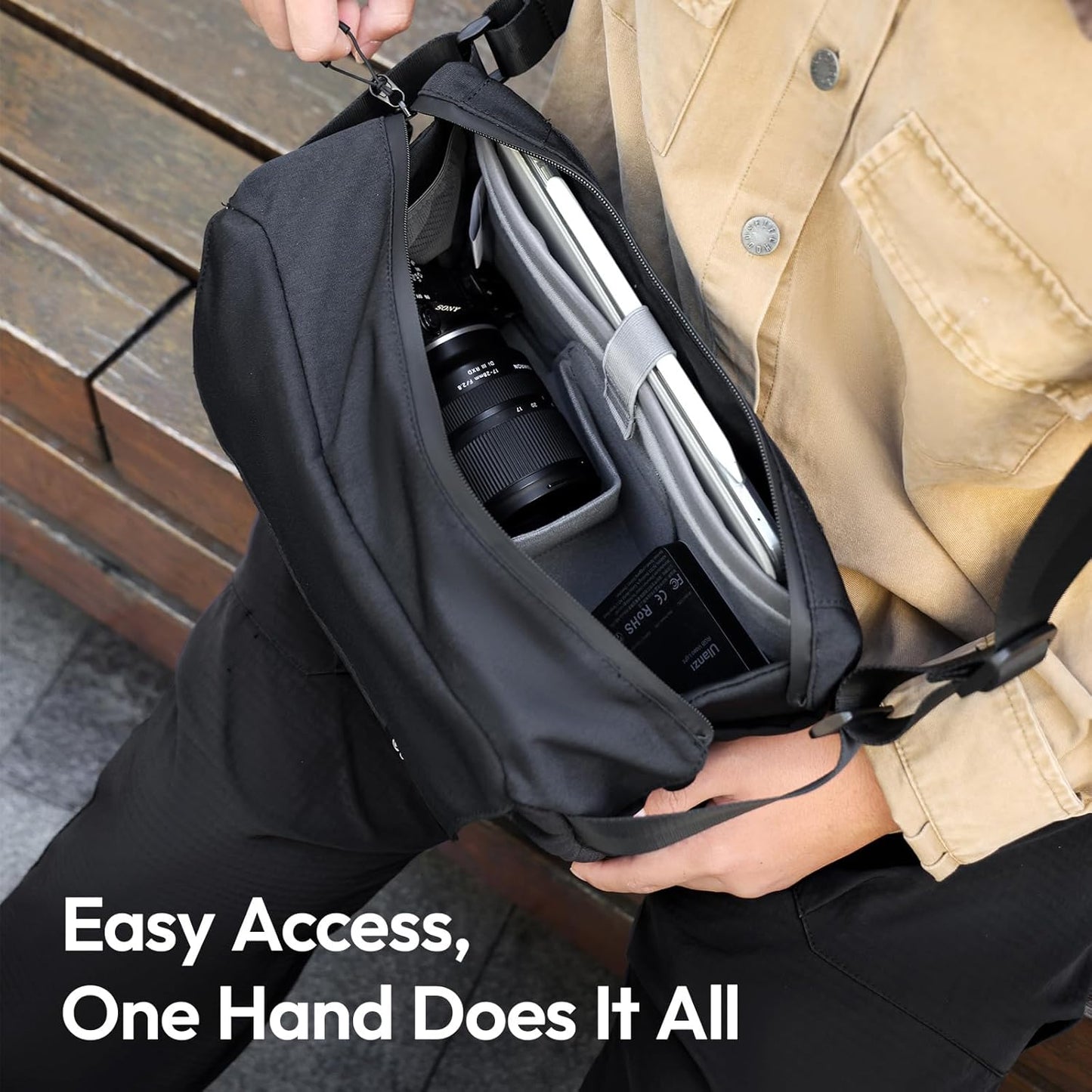 Ulanzi BP11 Crossbody Camera Shoulder Bag 8L Compact Sling for DSLR & Mirrorless Cameras