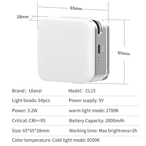 Ulanzi CL15 LED Video Conference Light with Suction Mount