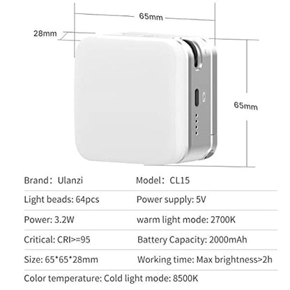 Ulanzi CL15 LED Video Conference Light with Suction Mount