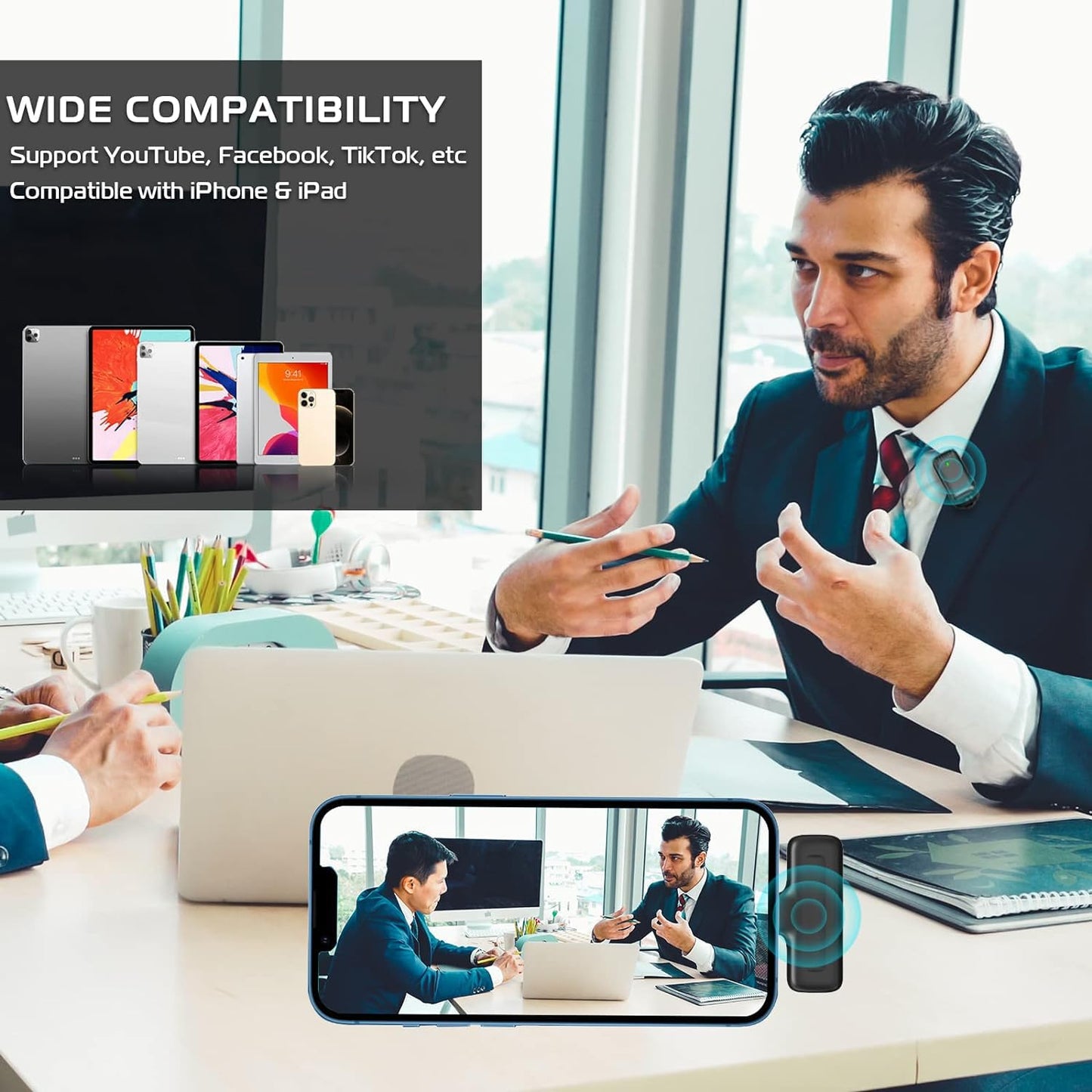 Ulanzi J12 Dual Wireless Lavalier Microphone for iPhone/iPad