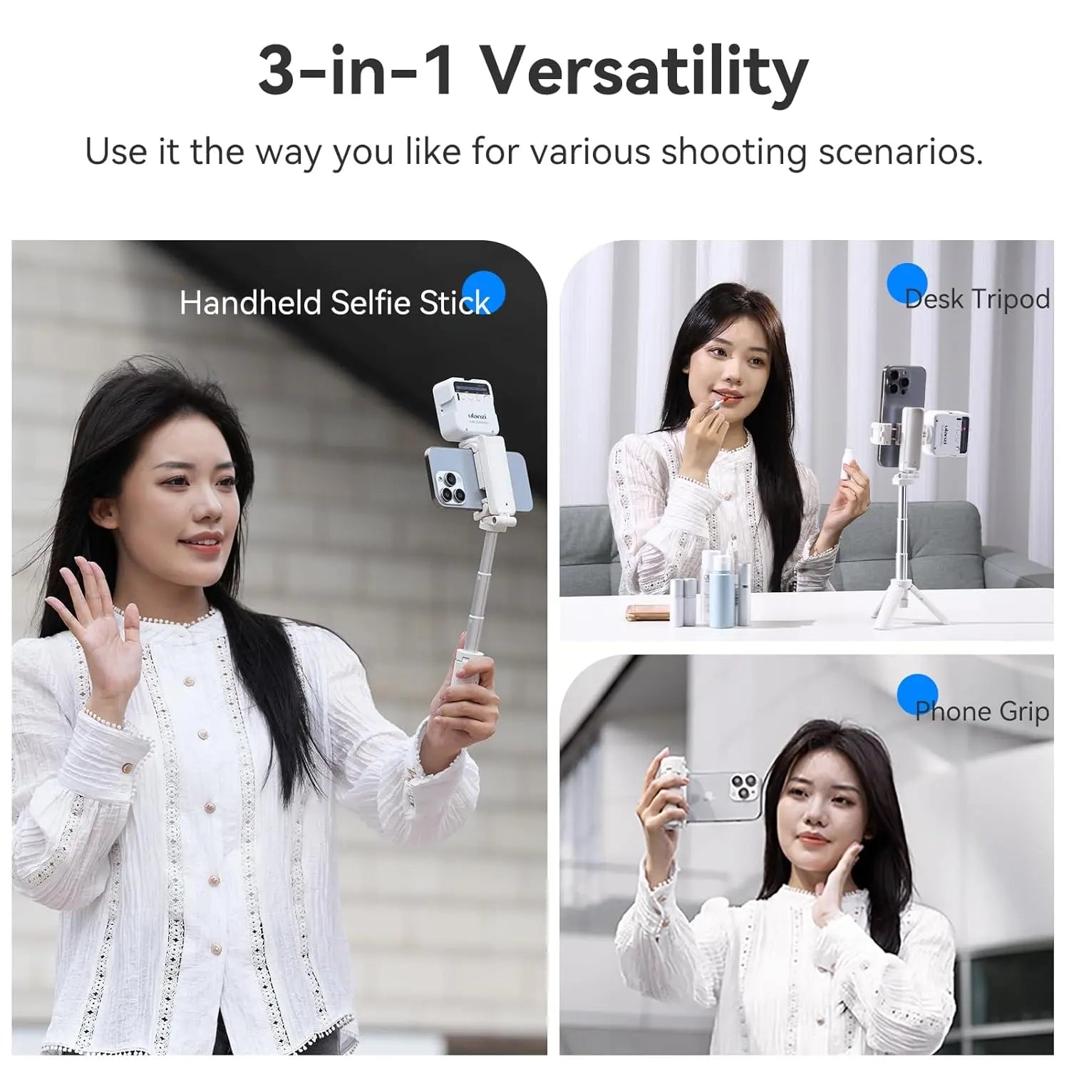 Ulanzi JJ02 3-in-1 Phone Selfie Tripod with Remote Ulanzi