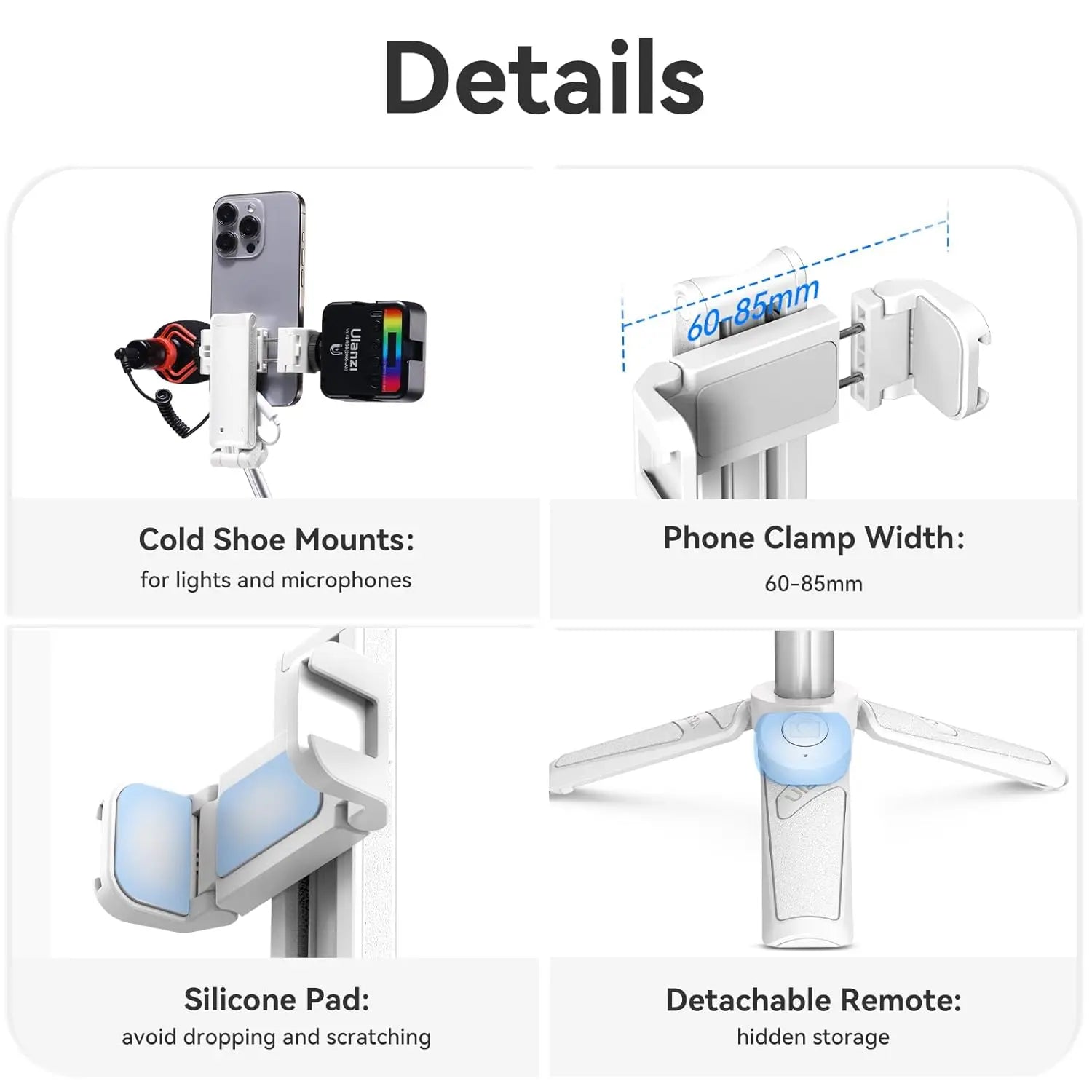 Ulanzi JJ02 3-in-1 Phone Selfie Tripod with Remote Ulanzi