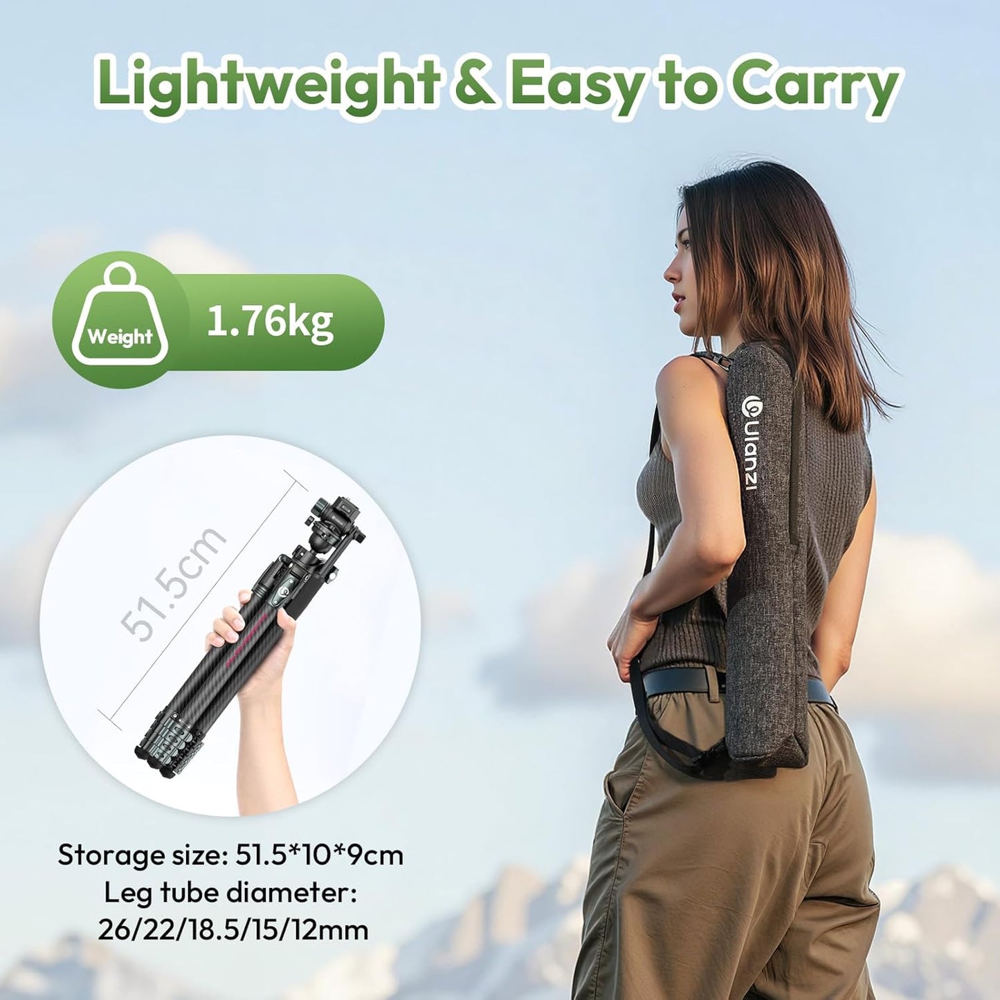 Ulanzi JJ06 GlideGo Carbon Fiber Video Tripod