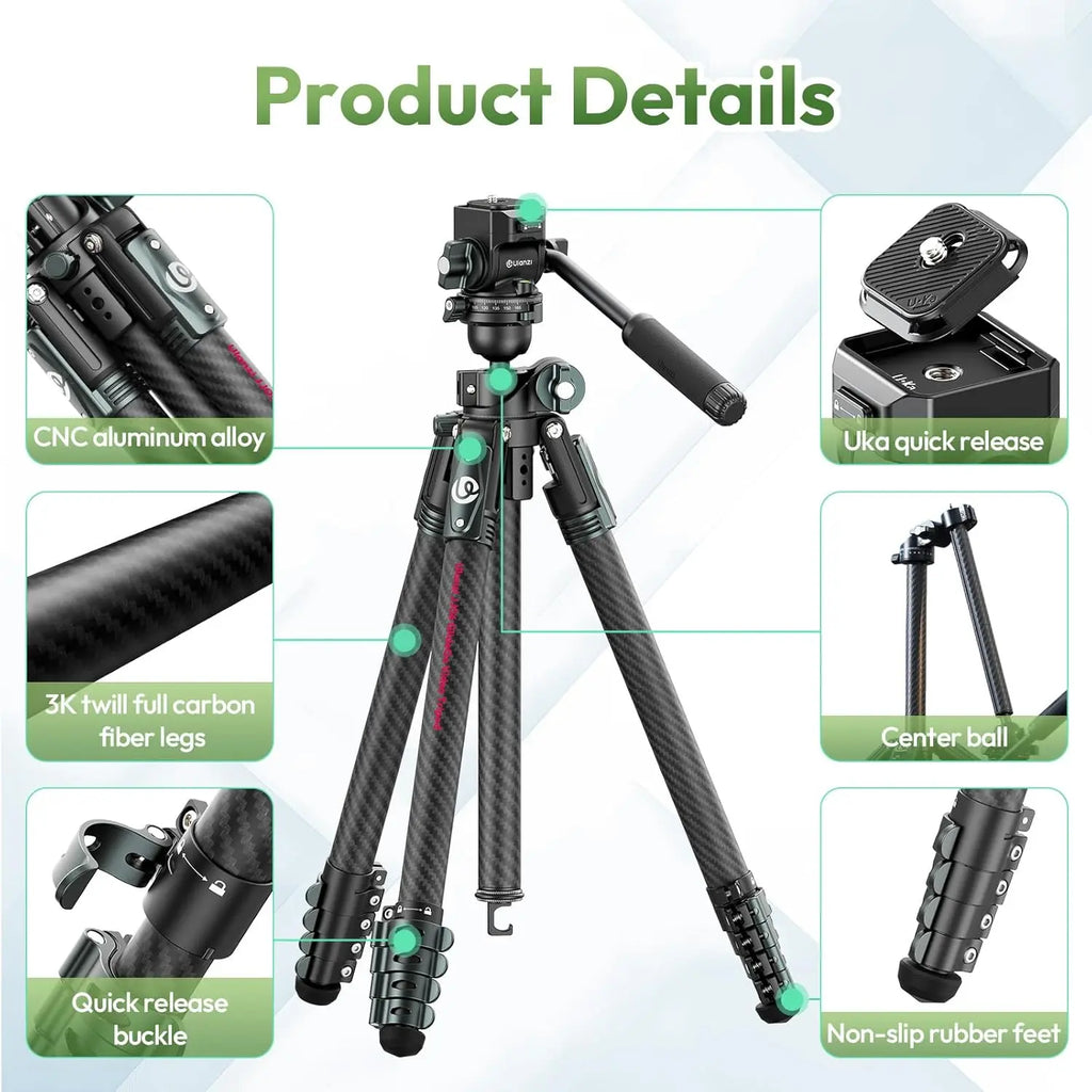 Ulanzi JJ06 GlideGo Carbon Fiber Video Tripod Ulanzi