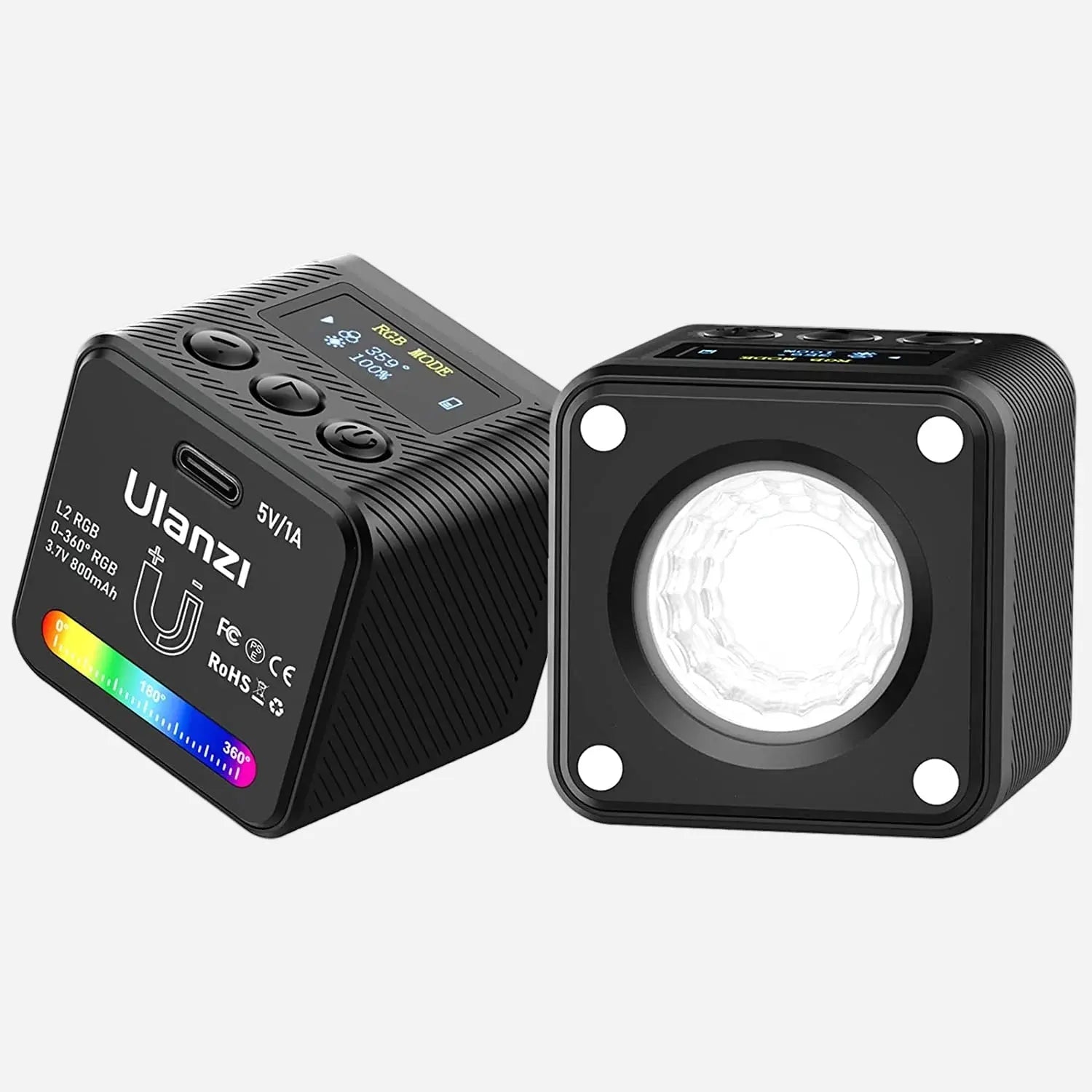 Ulanzi L2 RGB LED Video Light Magnetic Pocket Cube Light Ulanzi
