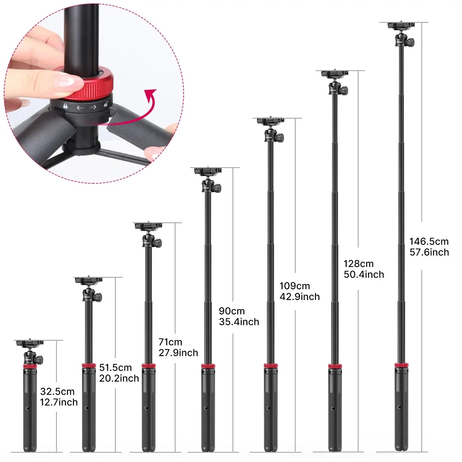 Ulanzi MT-44 Extendable Vlog Tripod 2502B (Upgrade) Ulanzi