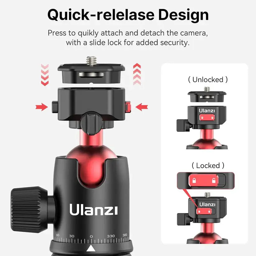 Ulanzi TT31 72.4" Aluminum Tripod & Monopod 33lb Load, Quick Release Ulanzi