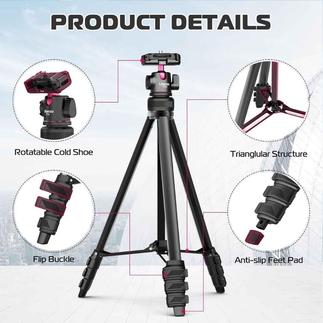 Ulanzi TT51 Portable Tripod Stand with 360Ã‚Â° Ball Head & Phone Holder