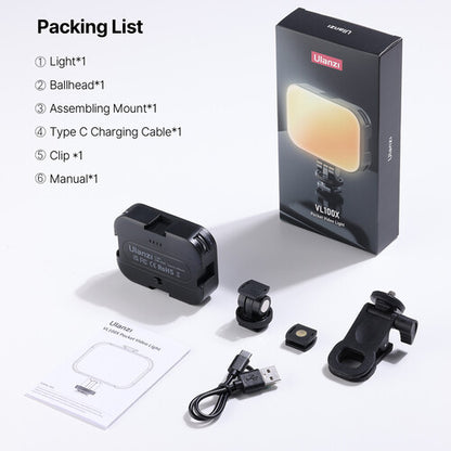 Ulanzi VL100X Clip LED Selfie Light Bi-Color Portable Panel (2500 6500K)