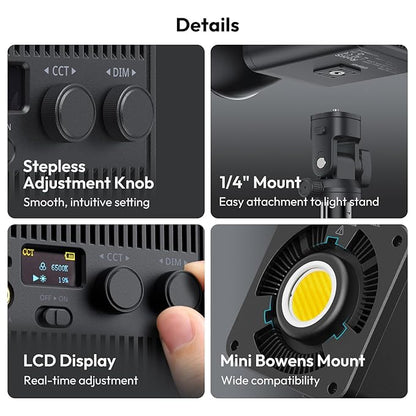 Ulanzi 100W RGB Portable LED Video Light with Battery & Adapter