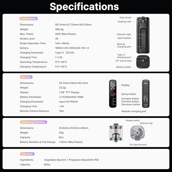 Ulanzi FM01 Filmog Ace Portable Fog Machine