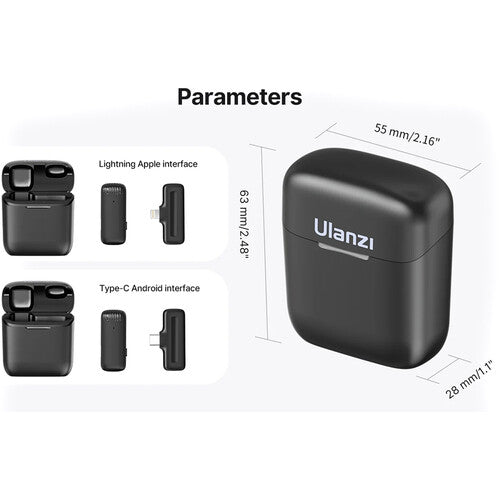 Ulanzi J11 Wireless Lavalier Microphone for iPhone/iPad