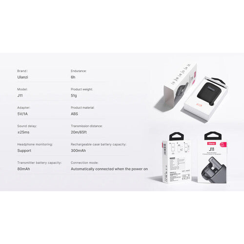 Ulanzi J11 Wireless Lavalier Microphone for iPhone/iPad