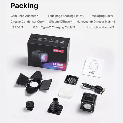 Ulanzi L2 RGB LED Video Light Magnetic Pocket Cube Light