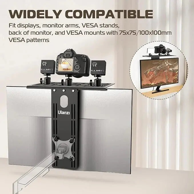 Ulanzi LS16 DSLR Monitor Top Shelf Clamp for VESA Arm & Desk Mounts Ulanzi